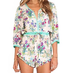 Spell Floral Shorts Romper Jumpsuit Size S